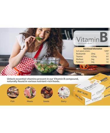 PuroSure Vitamin B12 Tablets High Strength - 400 Tablets (1 Year+ Supply) Cyanocobalamin B12 50mcg Supplement - Contributes to The Reduction of Tiredness and Fatigue 6 count (Pack of 1) - Buy Online on GoSupps.com