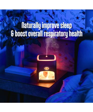 Himalayan Pink Salt Diffuser with 10 Essential Oils - 2-in-1 Therapeutic Device for Aromatherapy & Ionic Salt Therapy - 400ml Ultrasonic Vaporizer and Ionizer - Buy Online on GoSupps.com