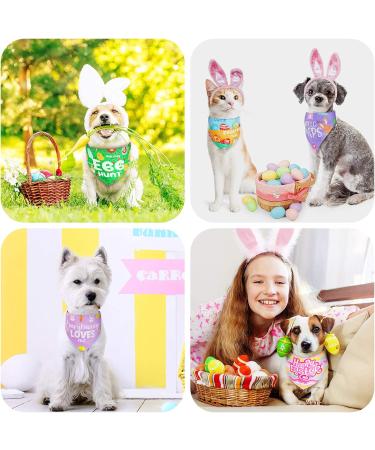 8-Piece Colorful Easter Pet Bandana Set | Adorable Triangle Dog Scarves & Bibs for Cats | Happy Easter Collection - Buy Online on GoSupps.com