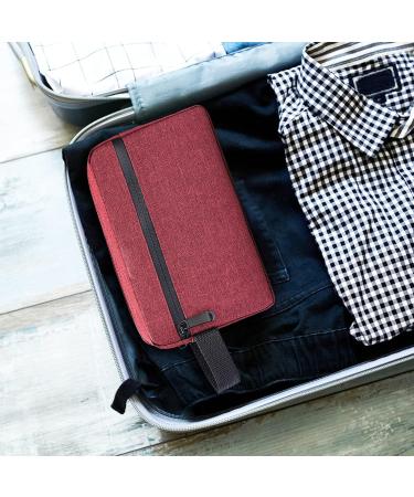 Etercycle Men's Waterproof Toiletry Bag - Portable Travel Wash Bag and Cosmetic Organizer - Gym Shaving Shower Dopp Kit with Handle (Wine Red) - Buy Online on GoSupps.com