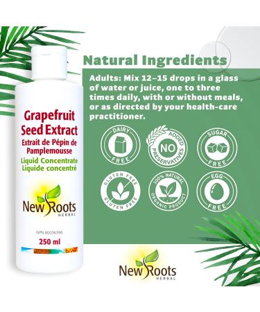 New Roots Herbal - GSE Grapefruit Seed Extract - 250ml - Grapefruit Concentrate Liquid Vitamin C Bioflavonoids - Grapefruit Essential - Grapefruit Extract - High Concentrate Extract - Support Immune 250 ml (Pack of 1) - Buy Online on GoSupps.com