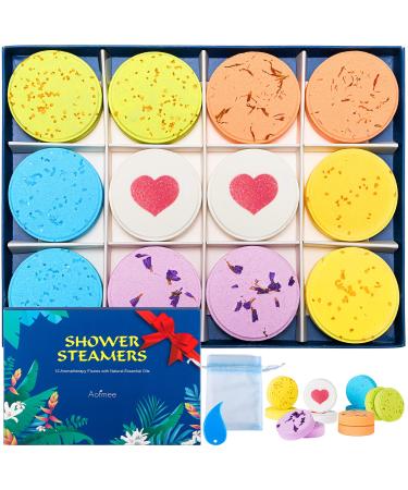 Aofmee Shower Steamers  12 Shower Bombs  Shower Steamers Aromatherapy for Women  Shower Tablet for Mom Wife  Relaxation Gifts for Women Who Have Everything on Christmas Birthday Valentines Mothers Day 12 PCS Shower Steam...