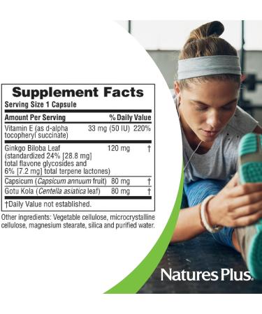 NaturesPlus Ginkgo-Combo - 60 Capsules - Cognition Support Supplement - Allergen Free Vegetarian Gluten Free - 60 Servings 60 Vegetarian Capsules - Buy Online on GoSupps.com