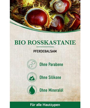 Alkmene Horse Balm with Organic Horse Chestnut - Vegan Cooling Skin Care 150ml - No Silicones Parabens Mineral Oil SLS/SLES - Best for Your Horse - Buy Online on GoSupps.com