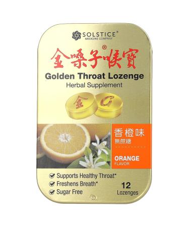 Solstice Medicine Company Golden Throat Lozenge Orange 12 Lozenges
