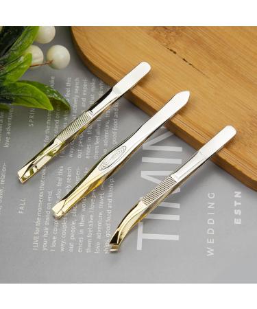 3Pcs Professional Stainless Steel Eyebrow Tweezers Set for Women Men - Buy Online on GoSupps.com