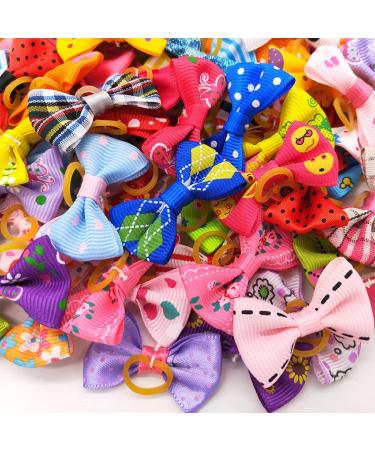 Leeq Dog Hair Grinding Bowknot Rope - 30 pcs Pet Hair Accessories for Long Hair Dogs & Cats - Random Colors - Buy Online on GoSupps.com