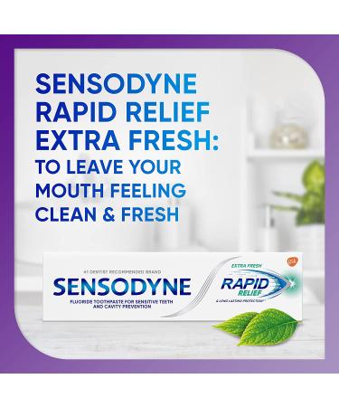 Sensodyne Rapid Relief Toothpaste with Fluoride - Extra Fresh 3.4 oz for Sensitive Teeth - Buy Online on GoSupps.com