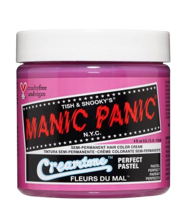 MANIC PANIC Fleurs Du Mal Pastel Pink Hair Dye - Creamtone - Semi-Permanent Pastel Pink Hair Color - Vegan  PPD & Ammonia-Free (4oz) Fleurs Du Mal 4 Fl Oz (Pack of 1)