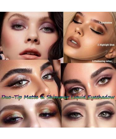Buy Rosy Brown Liquid Eyeshadow - Matte & Glitter Dual-Ended Stick | Waterproof Long Lasting Eye Makeup | Prime & Quick Dry | International Shipping Available - Buy Online on GoSupps.com