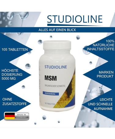  B.P.V MSM Tablets | 105 Capsules | Maximum Dose 5000 mg Daily Dose | Organic Sulfur | Methylsulfonylmethane - Buy Online on GoSupps.com