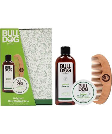 Bulldog Skincare Original Hair Styling Trio Gift Set for Men (Shampoo 300ml, Pomade 75g & Pocket Comb) - Buy Online on GoSupps.com