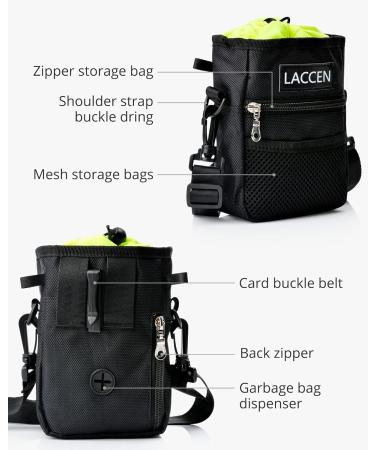 LACCEN Dog Training Treat Pouch with Poop Bag, Collapsible Bowl & Clicker - Adjustable Waistband for Women Men - Black - Buy Online on GoSupps.com