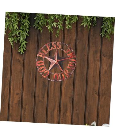 Cabilock Retro Wrought Iron Disc Wall Art Adornment Home Decoration God Bless Our Home Wall Decor Brown - Buy Online on GoSupps.com