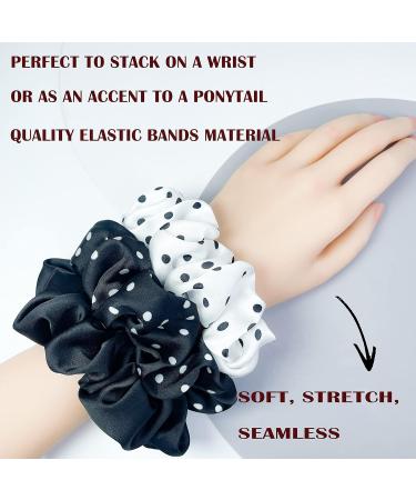 Firecolor 3 Pcs Medium Satin Silk Scrunchies Hair Ties - Neutral Sturdy Hair Accessories for Women and Girls - No Hair Damage - M Set 1 - Buy Online on GoSupps.com