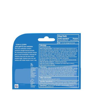 Clean & Clear Persa-Gel 10 Acne Medication with 10% Benzoyl Peroxide - 1 oz (Pack of 4) - Buy Online on GoSupps.com