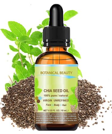 Buy 100% Pure Chia Seed Oil - Natural Virgin Unrefined Cold-Pressed Carrier Oil for Face Skin Hair & Nails | 10 ml by Botanical Beauty - Buy Online on GoSupps.com