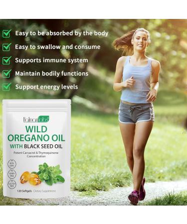 Oil of Oregano with Black Seed Oil Organic Oregano Oil Softgels Oregano Oil Capsules Organic Non-GMO Gluten Free 120 1 Count (Pack of 120) - Buy Online on GoSupps.com