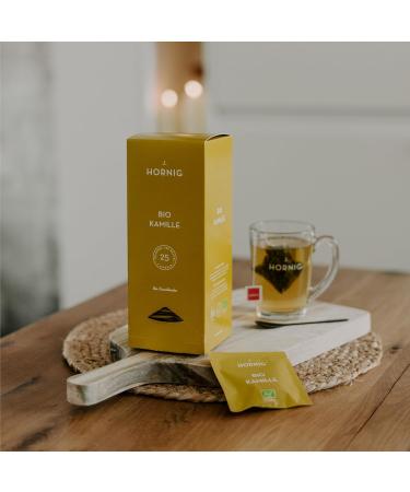 J. Hornig Bio Chamber Chamomile Tea - Organic Premium Pyramid Bags Mild Taste 25 Degradable Tea Bags - Buy Online on GoSupps.com