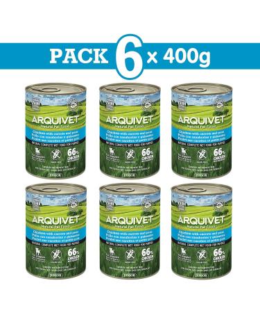ARQUIVET Pack 6 units - Junior - Chicken with carrots peas and salmon oil - 400 g - Wet food for all breeds - Buy Online on GoSupps.com