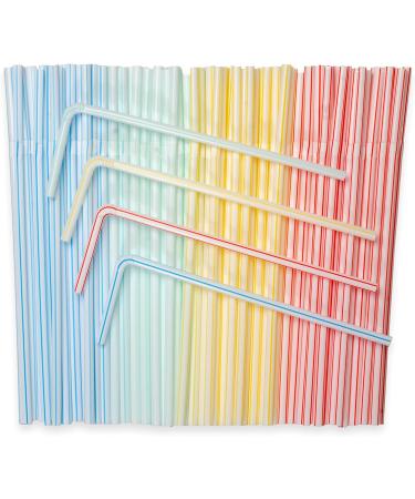 200 Bendable Disposable Drinking Straws - Flexible & Plastic - Straws Disposable for Parties & Events - Buy Online on GoSupps.com