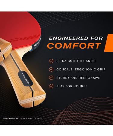 PRO-SPIN Ping Pong Paddle Set - High-Performance Rackets, 3-Star Balls, Compact Case | Indoor & Outdoor 4-Player Kit - Buy Online on GoSupps.com