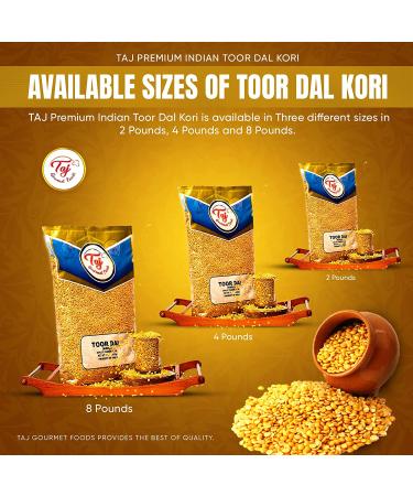 Taj Premium Indian Toor Dal Kori Unoily Madhi 8lb - Pack of 1 - Buy Online on GoSupps.com