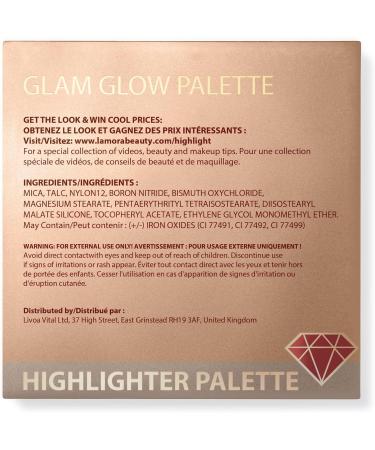 Highlighter Makeup Palette Face Powder Kit - With Mirror For Light To Medium Dark Skin - 4 Highly Pigmented Shimmer Colors For Highlighting and Contouring - Vegan Cruelty Free And Hypoallergenic Gold - Buy Online on GoSupps.com