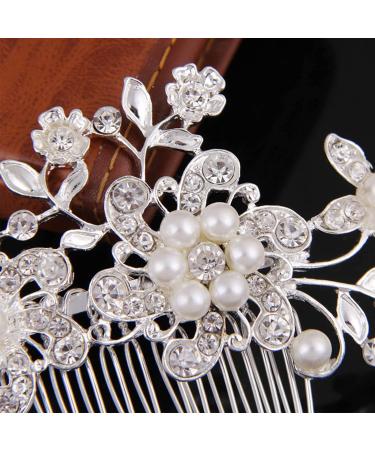 Bridal Wedding Hair Comb Headpiece with Pearls - Sparkly Hair Accessories for Women, Brides, and Bridesmaids - Buy Online on GoSupps.com