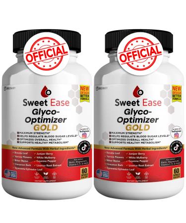 GREENVIFY Sweet Ease Glyco Optimizer Gold All Natural Formula to Maintain Healthy Levels Maximum Strength Daily Formula Blood Reviews (2 Pack - 120 Capsules)
