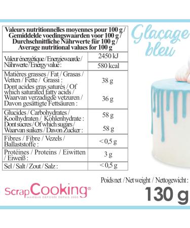 Scrapcooking Drip Cake Glasur Blue 140g - Quick-Drying Cake Glaze for Drip Cakes Cookies and Donuts - Perfect Birthday Decoration - Buy Online on GoSupps.com