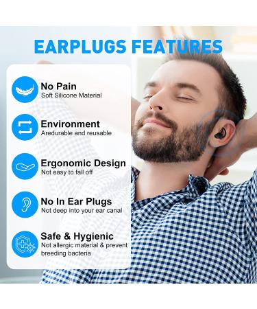 Soft Silicone Ear Plugs for Sleeping, Snoring, Work - Noise Cancelling 33 dB NRR - Reusable & Washable Loop Design - Hearing Protection for Noise Sensitivity - One Size Fits All - Buy Online on GoSupps.com