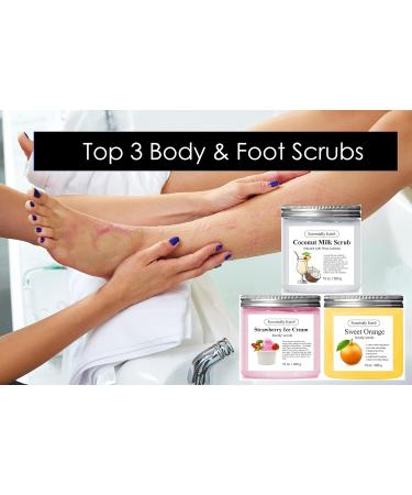 Essentially KateS Top 3 Body Scrub Set - Strawberry Ice Cream, Coconut Milk, Orange - 10 oz x 3 - Perfect Gifts for Loved Ones - Buy Online on GoSupps.com
