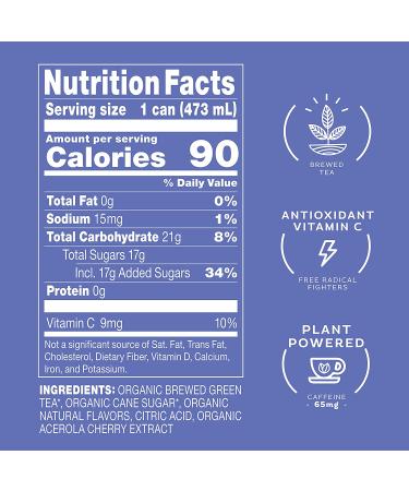 Steaz Organic Iced Green Tea Antioxidant Brew 16oz (Pack of 12) - Blueberry Pomegranate Flavor - Buy Online on GoSupps.com