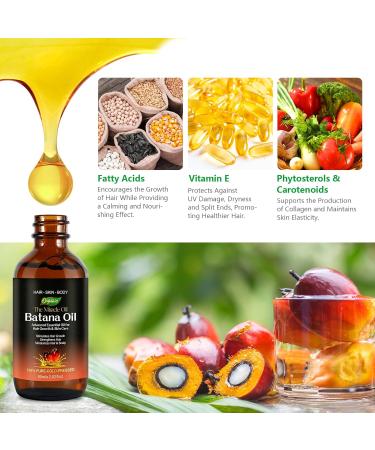Raw Batana Oil for Hair Growth Batana Oil Organic Miracle Oil for Hair and Skin that Helps Hair Care Reduce Hair Loss and Split Ends Repair Damaged Hair & Scalp Create Healthy & Thick Hair -60ML - Buy Online on GoSupps.com
