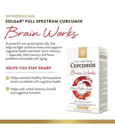 Solgar Full Spectrum Curcumin Brain Works - 90 Licaps for Cognitive Health - Buy Online on GoSupps.com