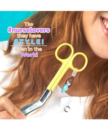 Nurse Love Bandage Scissors - Sharp Blades & Round Tip Stainless Steel Yellow - Buy Online on GoSupps.com