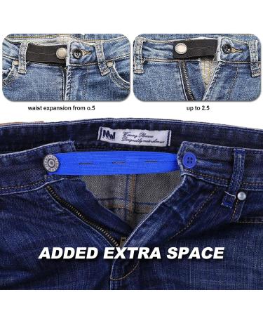 9PCS Elastic Waist Extenders - Adjustable Button Extenders for Pants, Shorts, Jeans (Blue/Black/White) - Buy Online on GoSupps.com
