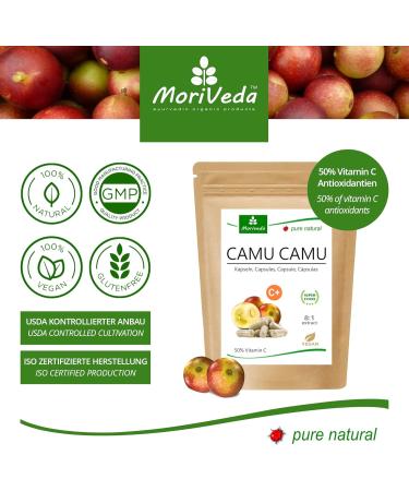 Capsules de vitamine C haute dose - approvisionnement pour un an - biodisponibilit maximale gr ce l'extrait de camu camu tamponn - v g talien et sans gluten - 360 capsules par Moriveda 360 unit s - Buy Online on GoSupps.com