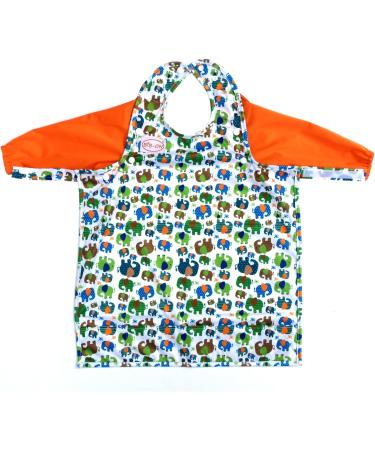 Full-Coverage Bib and Apron Combo for Infants 0-4 - Elephants, Long Sleeves - Buy Online on GoSupps.com