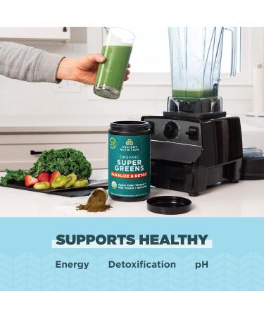 Ancient Nutrition Supergreens Alkalize & Detox Powder Organic Superfood Powder Made from Real Fruits Vegetables and Herbs for Digestive and Energy Support 25 Servings 7.5oz Alkalize & Detox 25 Servings (7.5 Ounce) - Buy Online on GoSupps.com