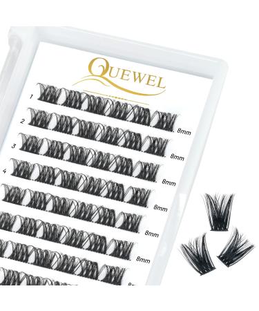 Eyelashes Individual quewry individual eyelash cluster lashes 72stck.D curl 8mm eyelash segments wide foundation individual eyelashes for eyes make-up diy eyelash extensions (honey 01-d-8mm) 1 piece (1 Pack) Honey 01-d-8mm