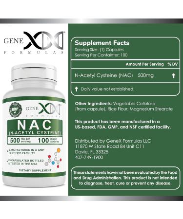 Buy GENEX NAC 500mg - N-Acetyl Cysteine for Liver Health | Non-GMO Gluten Free Vegan (100 Capsules) - 3 Month Supply - International Shipping Available - Buy Online on GoSupps.com