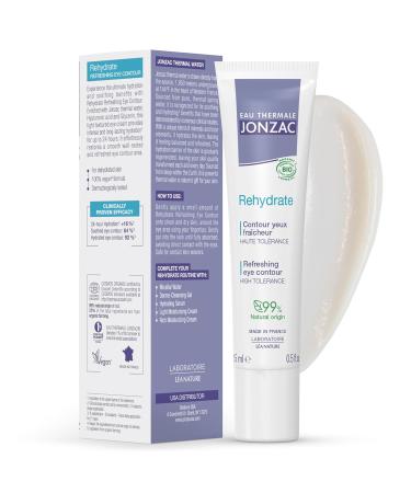 Rehydrate Organic Eye Contour Cream - Soothing Hydration Hyaluronic Acid Dark Circles Sensitive Skin - 0.5 Fl Oz - Buy Online on GoSupps.com