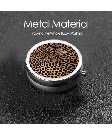 Leopard Print Mini Round Pill Box | Travel Pill Organizer with 3 Compartments - Portable Medicine Case for Home & Office - Buy Online on GoSupps.com
