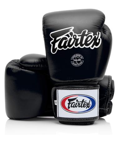 Fairtex BGV1 Muay Thai Boxing Training Sparring Gloves for Men, Women, Kids | MMA Gloves for Martial Arts| Premium Quality, Light Weight & Shock Absorbent Boxing Gloves 16 oz Black