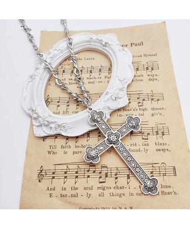 Buy Oralgos Elegant Cross Necklace | Religious Filigree Charm & Thorn Choker for Women - International Shipping Available - Buy Online on GoSupps.com