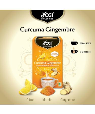 Yogi Organic Turmeric Ginger Infusion 100% Organic 15 Heat Sealed Sachets and without staple 24 g 311916 - Buy Online on GoSupps.com