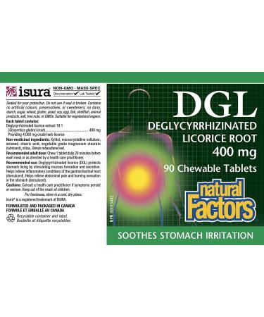 Natural Factors DGL Licorice Root Extract - 90 Chewable Tablets for Digestive Support - Buy Online on GoSupps.com