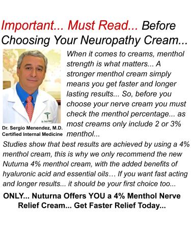 Neuropathy Nerve Relief Cream - Maximum Strength 4% Menthol | 3X Action Soothing Comfort for Feet Hands Legs & Back - Extra Large 6 Oz - Buy Online on GoSupps.com